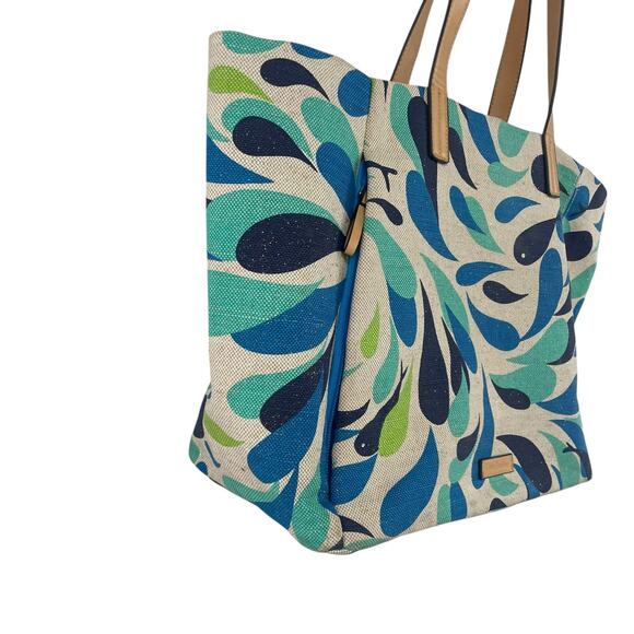 Vera Bradley Canvas Beach Tote Bag Whale Fish Print AS IS - Picture 3 of 9